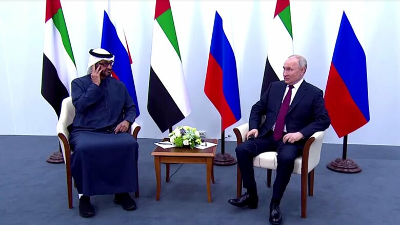 UAE・ムハンマド大統領とロシア・プーチン大統領が会談（サンクトペテルブルク・6月16日）