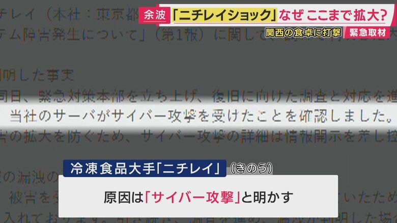 「ニチレイ」へのサイバー攻撃