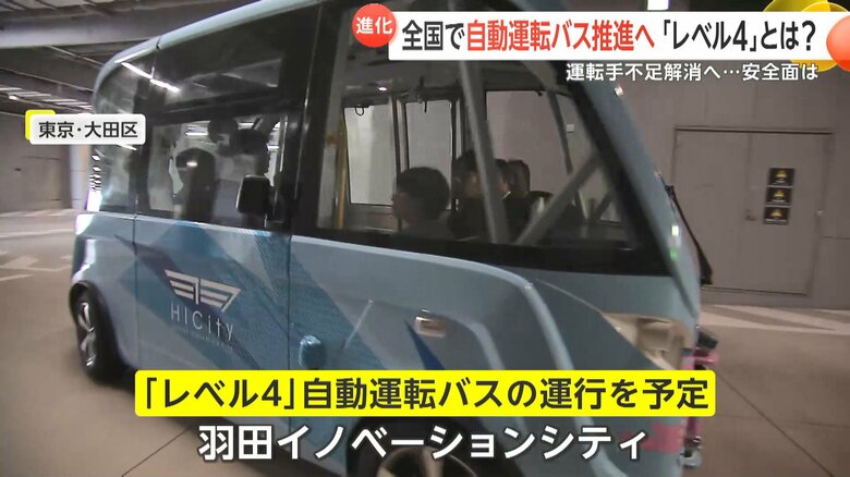 「レベル4」の自動運転バスの運行を予定している、東京・大田区の「羽田イノベーションシティ」