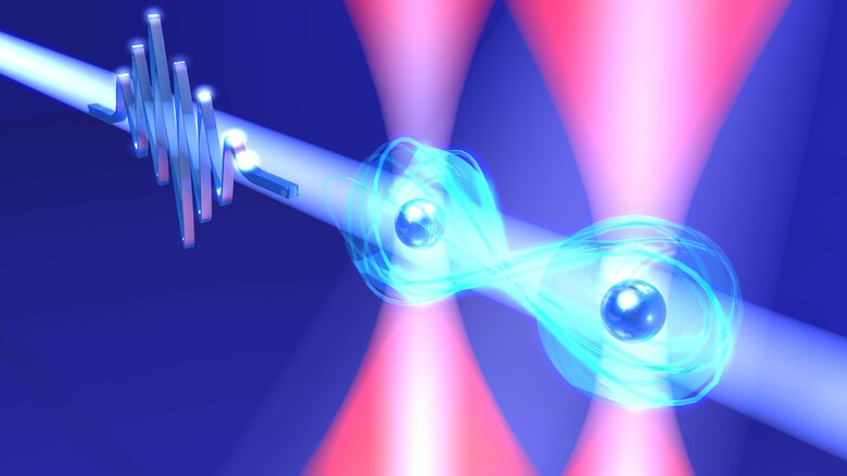 超高速2量子ビットゲートのイメージ （作成：富田隆文）