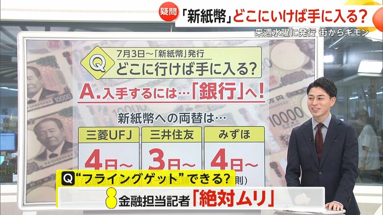 3日の前に手に入れる“フライングゲット”は不可能だという新紙幣