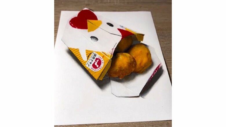 色鉛筆で描いた「からあげクン」