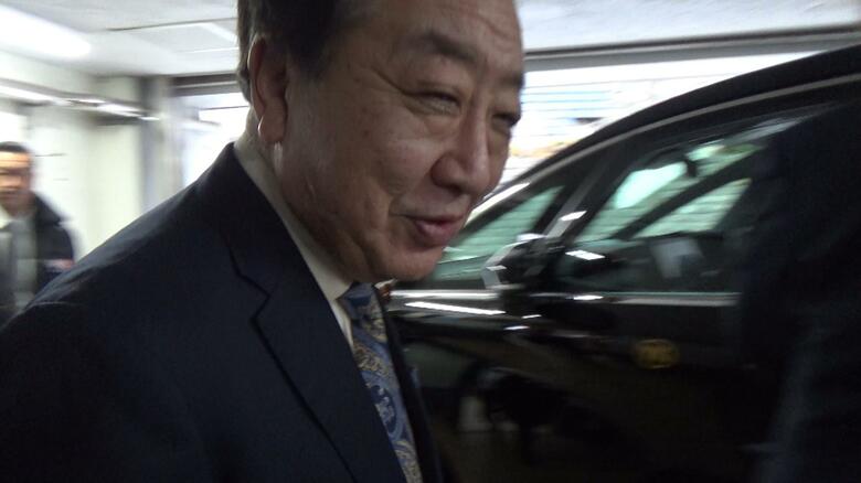 1月16日、立憲民主党本部で協議を終えて出てきた野田代表