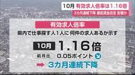 10月有効求人倍率　3カ月連続で下降　最低賃金引上げ影響か　【佐賀県】