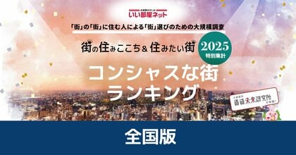 いい部屋ネット　コンシャスな街ランキング2025＜全国版＞発表