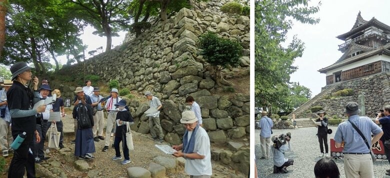 丸岡城の城山整備 課題を市民と共有