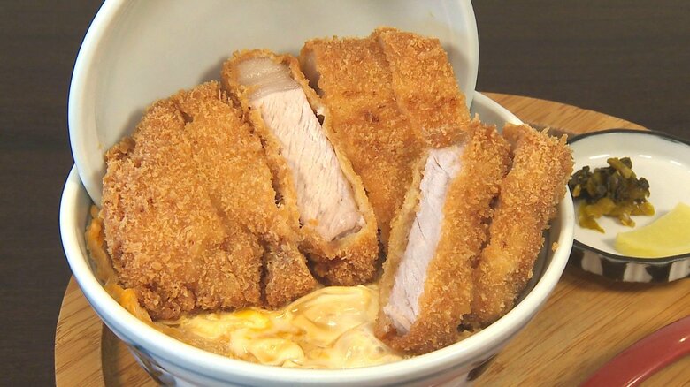 “とじないカツ丼”はインパクト絶大！ソバとセットでいただく優しい味わいの定食セット【新潟市西区】#新潟グルメ｜FNNプライムオンライン