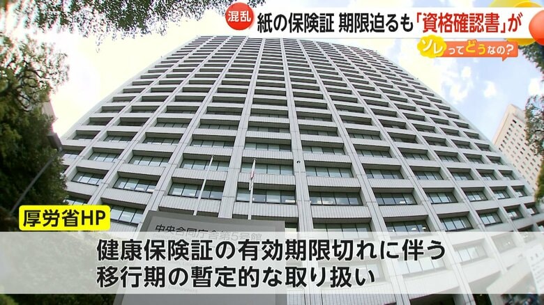 「健康保険証の有効期限切れに伴う移行期の暫定的な取り扱い」を発表した厚労省
