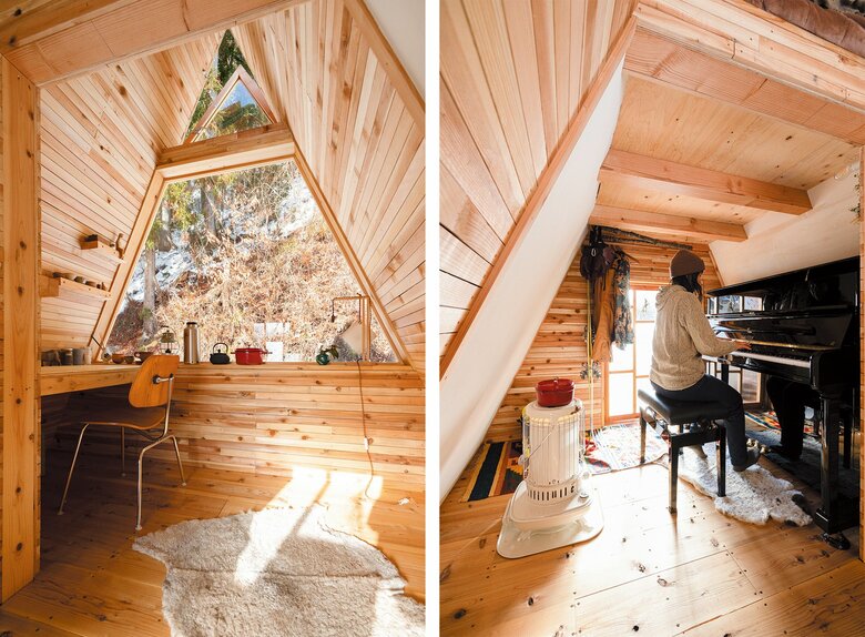 広くはないが、小穴さんの楽しみがいっぱいつまった室内（写真／高橋郁子）