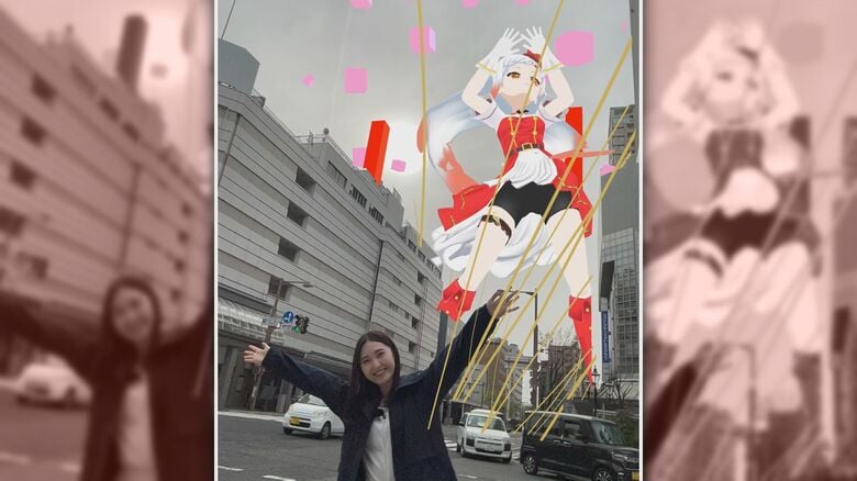 キャラクターと一緒に記念撮影