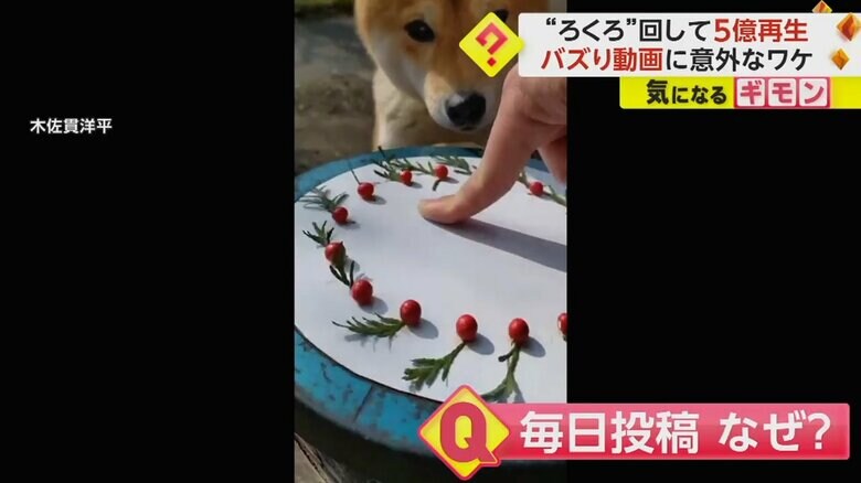 SNSに毎日投稿しているというろくろに絵を描く動画