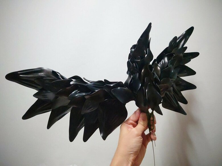 「八咫の影–安穏–」制作途中　上半身