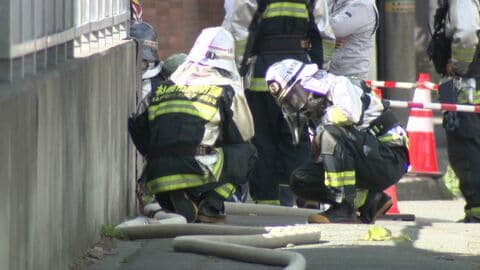 【ガス漏れで封鎖】地中のガス管が損傷し約1時間半ガスが漏れ続ける＿地質調査中に機材が接触か＿近くの児童クラブいた子どもら約60人が避難＿周辺では一時交通規制＜北海道札幌市＞