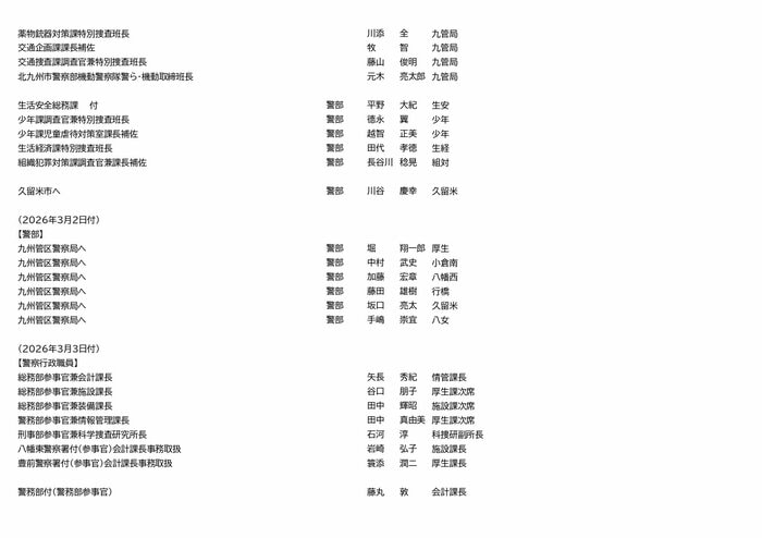 福岡県警　人事異動（19/23）
