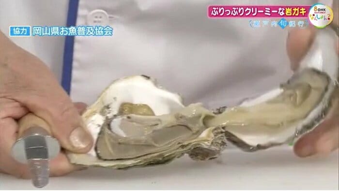 「パカッ」と新鮮な岩ガキが現れた