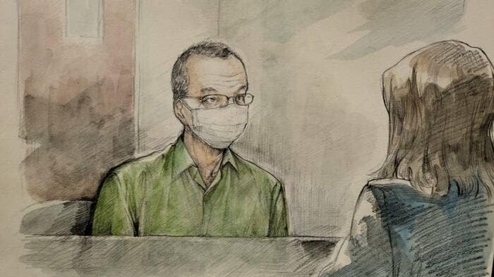 66歳になった緒方受刑者(取材に基づく再現イラスト)
