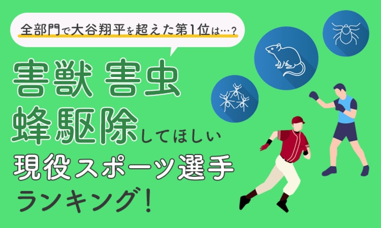 【全部門で大谷翔平を超えた第1位は...?】害獣・害虫・蜂駆除してほしい現役スポーツ選手ランキング!