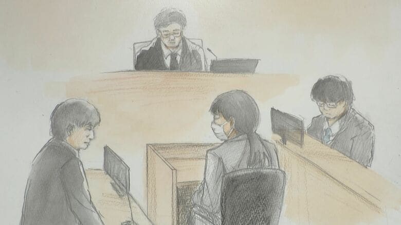 被告人質問に答える福崎被告（福岡地裁 7月14日）