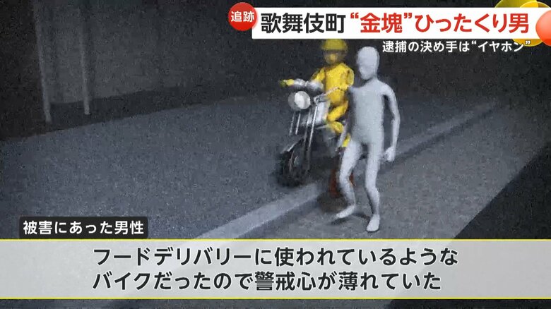高橋容疑者が、追い抜きざまに男性が手に持っていたバッグを奪った一部始終のイメージ③