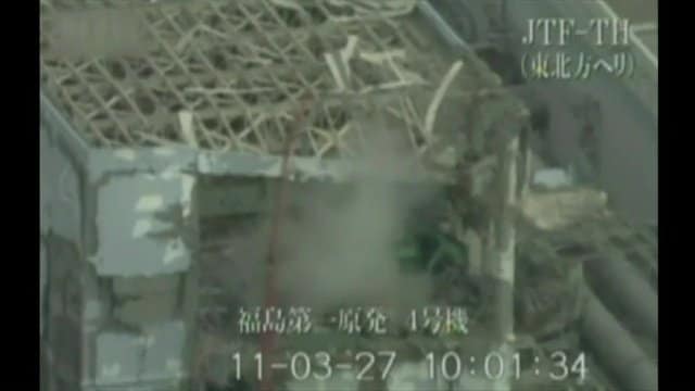 過酷な事故を起こした福島第一原発（撮影：陸上自衛隊）