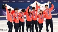 フィギュア団体で日本が銀メダル　「りくりゅう」ペアが155.55でペア1位、女子シングルで坂本花織が148.62で女子1位