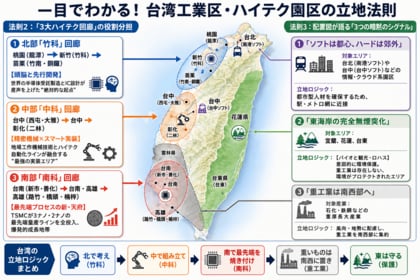 【マクロ経済分析】半世紀の産業戦略が結実。台湾全土の「工業区・ハイテク園区」の立地法則を紐解くインサイトレポートを公開