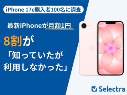 【セレクトラ独自調査】iPhone 17eの月額1円キャンペーン、8割が「知っていたが利用しなかった」
