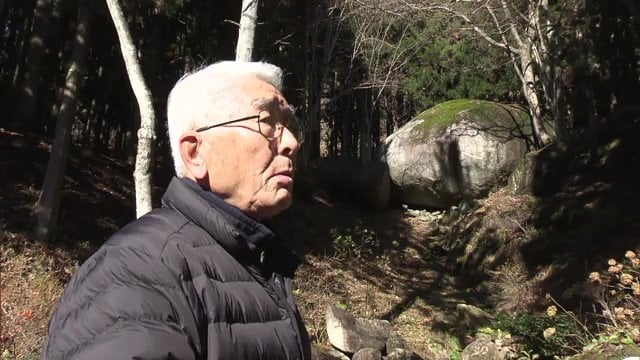 都路町観光協会の武田義夫会長 高さ10.7m 重さ2800トン「亀石」