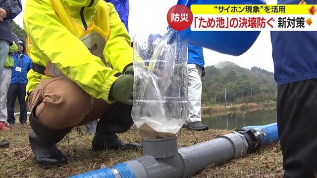 ホースの中を水で満たしてみると…