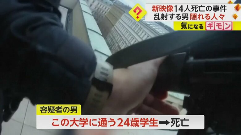 銃を持った警察官のボディカメラの映像