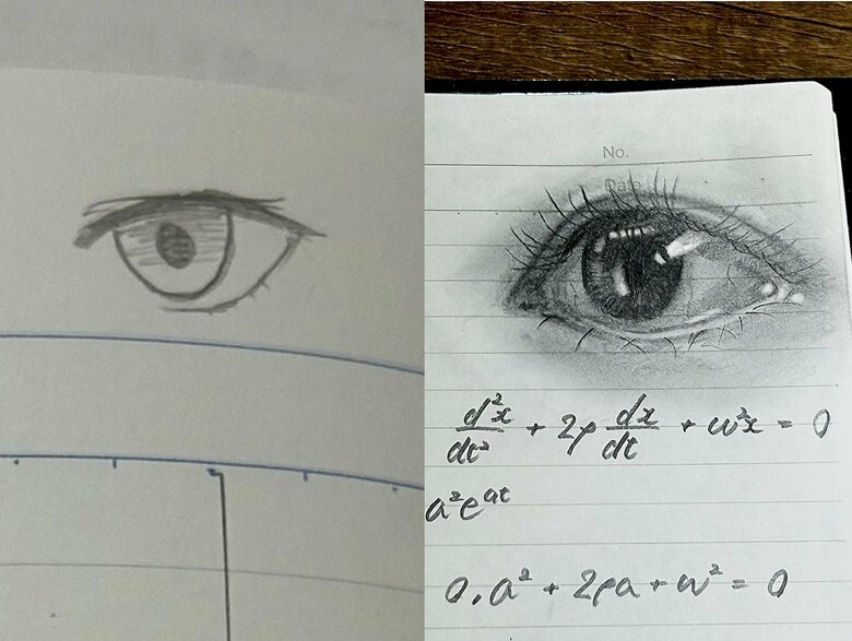 左：小学生の頃　右：10年後の現在　（提供：あぱる。とさん）