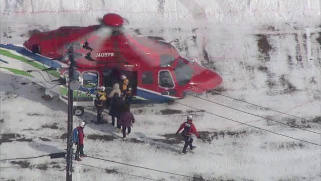 ヘリコプターによる救助の様子