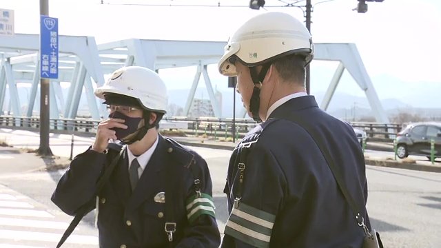 車と自転車の衝突事故　実況見分