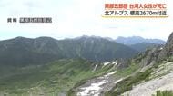 北アルプス・黒部五郎岳で台湾人女性が死亡　「雨で滑りやすく」滑落か　登山道外れた斜面で発見