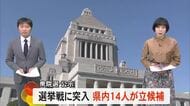 選挙戦スタート！ 衆院選公示 熊本県内４選挙区に１４人立候補