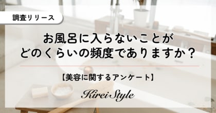 ”風呂キャン”調査で意外な事実が判明!全体の〇%は「週に1回以上お風呂に入らない日がある」と回答