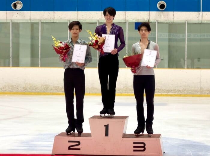 シニア男子の表彰台(中部選手権)