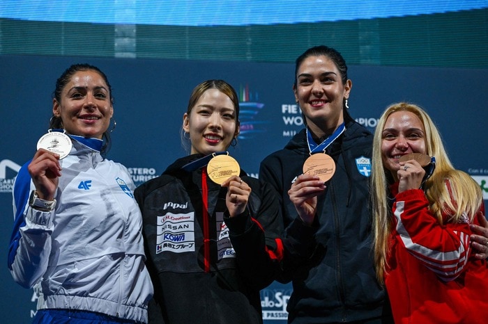 フェンシング世界選手権で2連覇を達成(写真:AFP=時事)