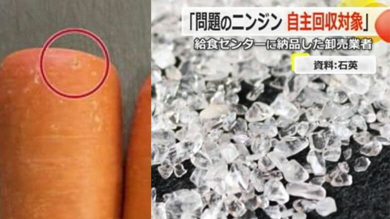 給食のニンジン“異物”混入問題　「石英」が付着した北海道・富良野産ニンジンが自主回収に　一般流通の可能性も｜FNNプライムオンライン