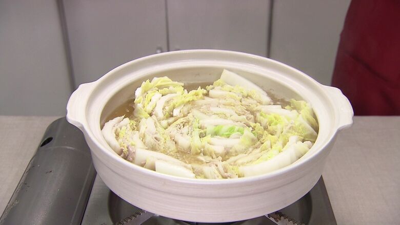 ハクサイと豚肉を使った鍋がオススメ