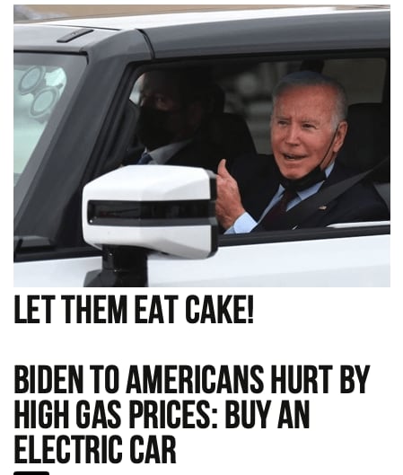 「LET THEM EAT CAKE(彼らにケーキを食べさせて)！」（『ブライトバート・ニュース』より
　※現在この見出しは変更）