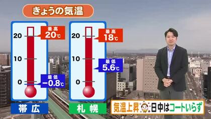【北海道の天気 17日(金)】５月並み陽気　日中はコートいらずの暖かさ！桜開花間近！来週は見ごろのところも