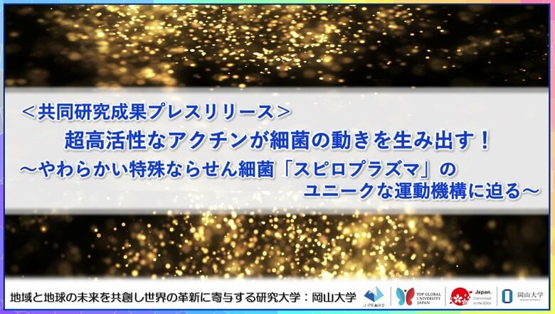 超高活性なアクチンが細菌の動きを生み出す!~やわらかい特殊ならせん細菌「スピロプラズマ」のユニークな運動機構に迫る~〔長岡技術科学大学, 岡山大学, 大阪公立大学〕