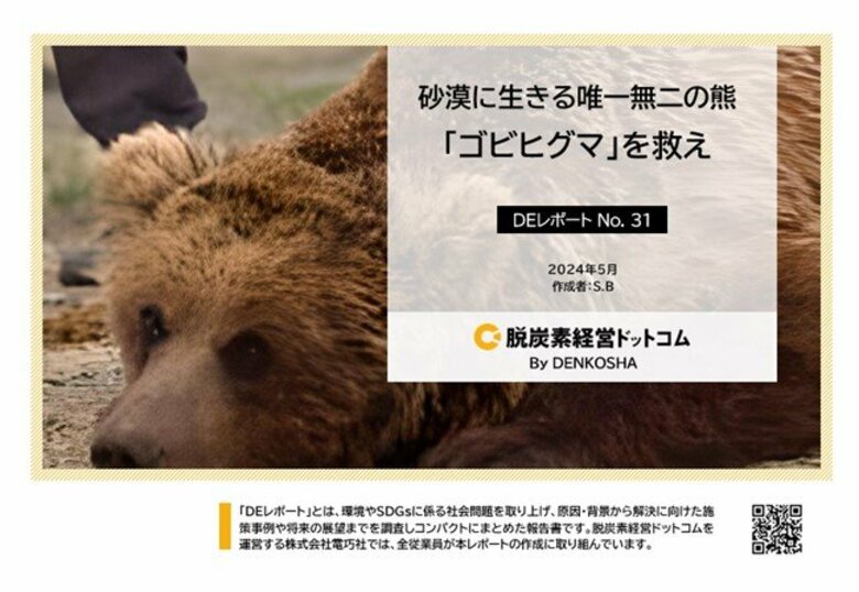 砂漠に生きる唯一無二の熊 絶滅危惧種「ゴビヒグマ」を救え ~今我々にできることは何か?~