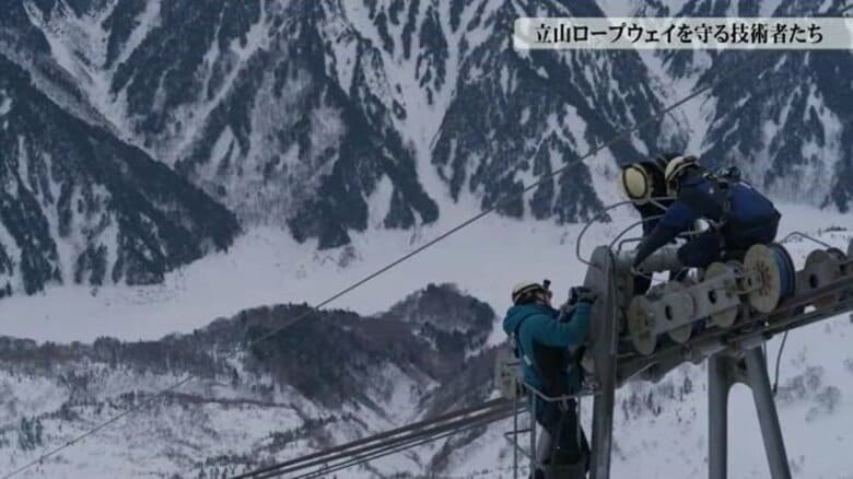 なぜ閉鎖される冬場も常駐？　標高2316メートル…厳しい自然環境で365日「立山ロープウェイ」を守る技術者たち｜FNNプライムオンライン