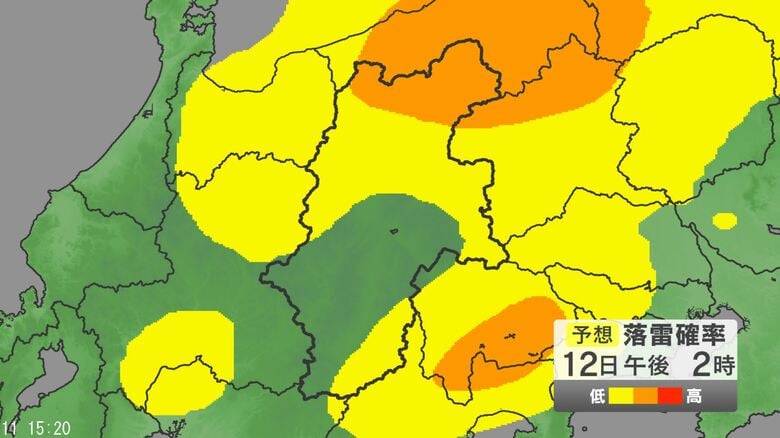 大気の状態が非常に不安定に　長野県で6月12日昼前から夜遅くにかけて、落雷や竜巻などの激しい突風、急な強い雨に注意｜FNNプライムオンライン