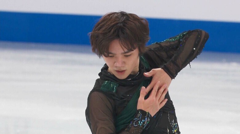 フリー直後は「清々しい」と語った宇野（2024年世界選手権）