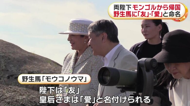 野生馬保護地区を訪問された天皇皇后両陛下