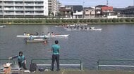 1300人参加で水上社内運動会　交流促進で職場環境の向上へ　70歳定年導入の中、69歳もオール握る