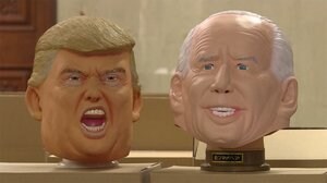 埼玉でトランプ氏とバイデン氏の覆面マスク製造 「怒り」と「笑顔」